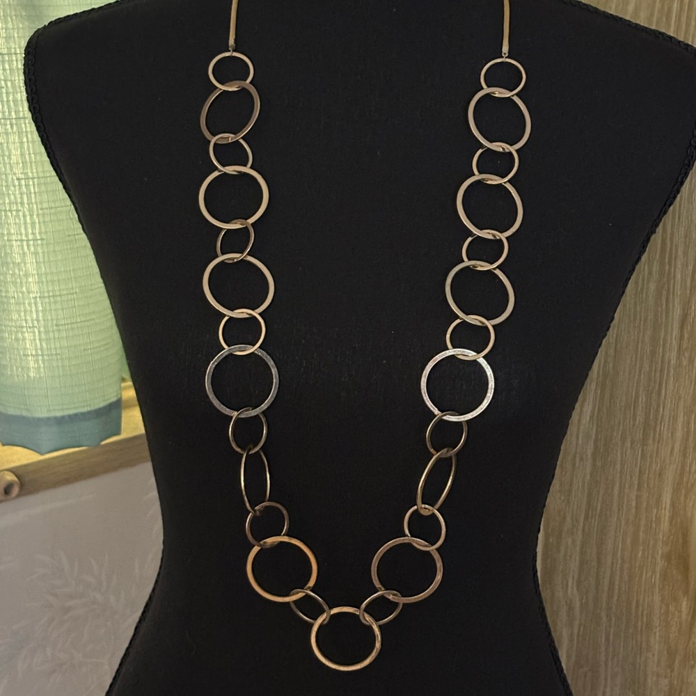 🌻NY Collection Gold Tone Ringlet Necklace 36”+3”